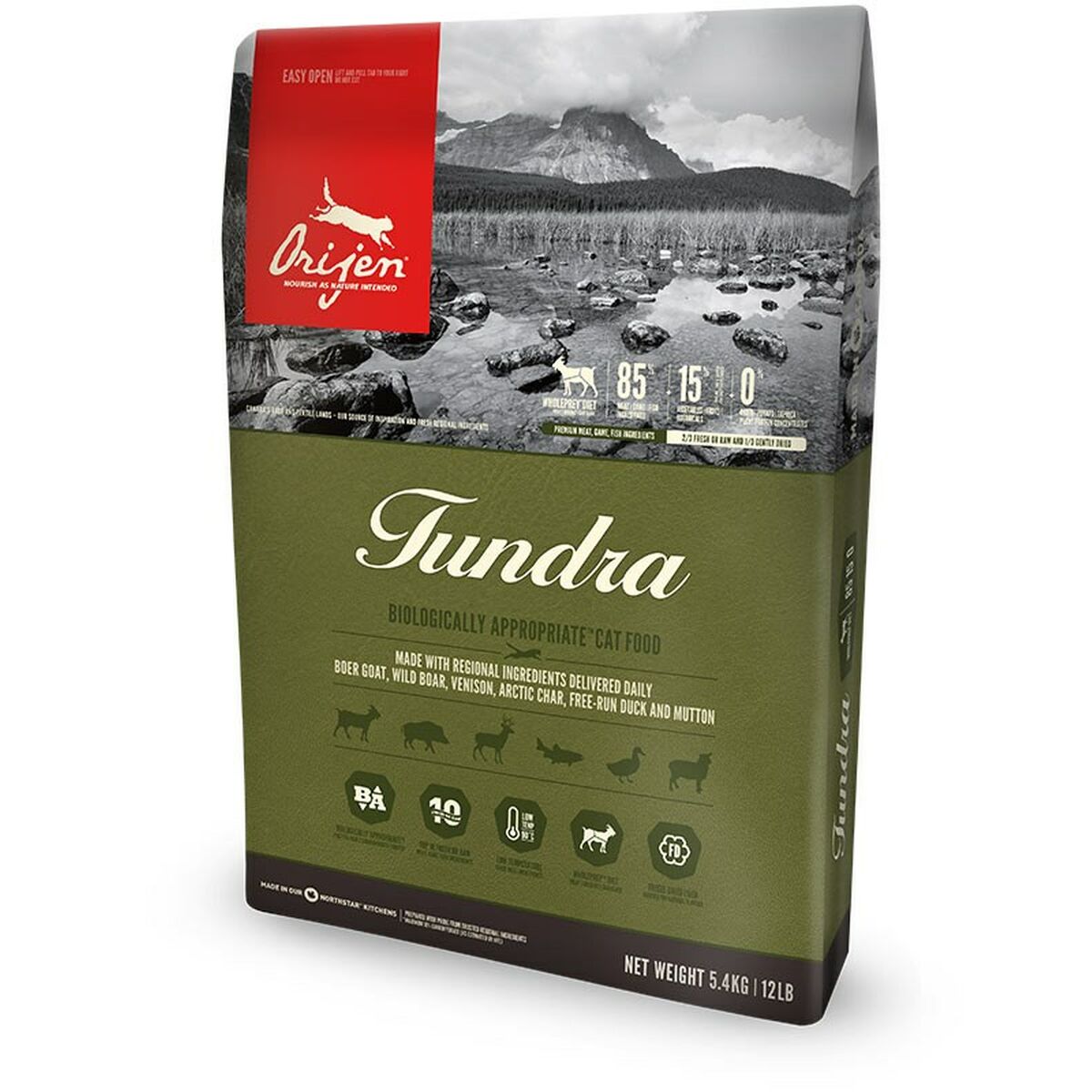 Aliments pour chat Orijen Tundra Adulte Poisson Veau Canard Sanglier 1,8 kg