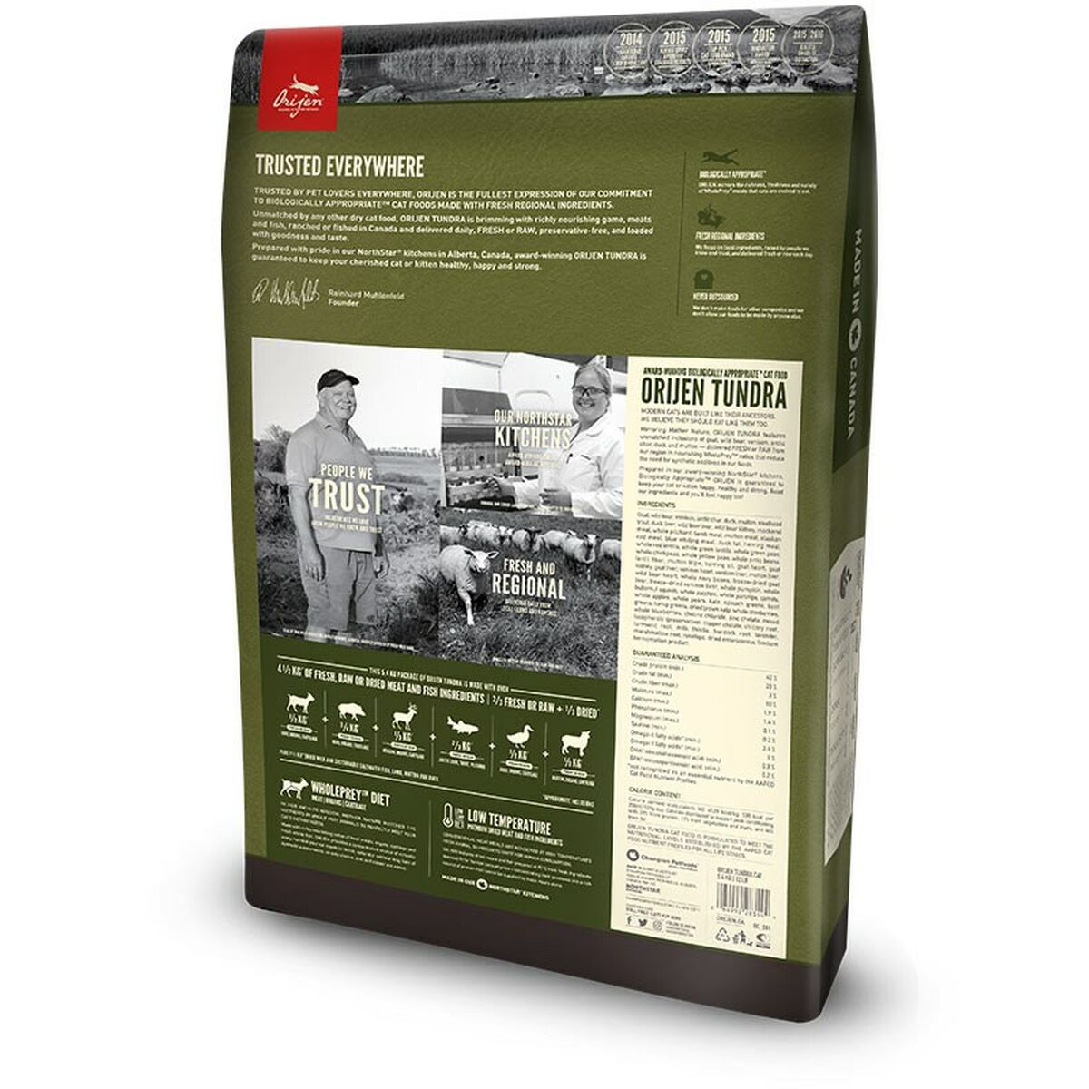 Aliments pour chat Orijen Tundra Adulte Poisson Veau Canard Sanglier 1,8 kg