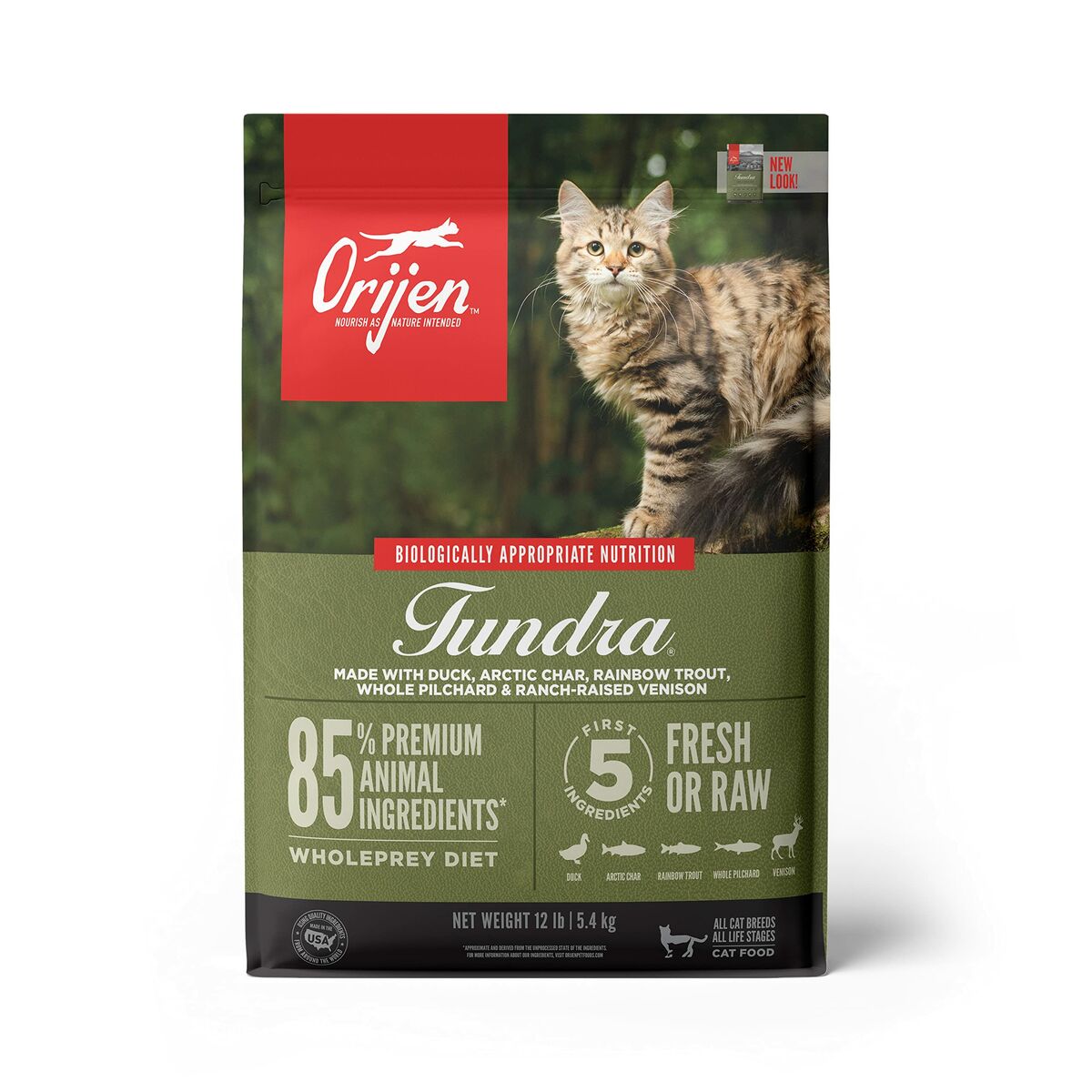 Aliments pour chat Orijen Tundra Adulte Poisson Veau Canard Sanglier Chèvre 5,4 kg