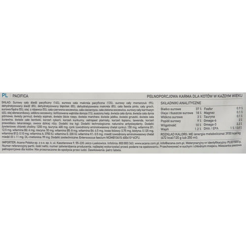 Aliments pour chat Acana Pacific Poisson Agneau 4,5 Kg