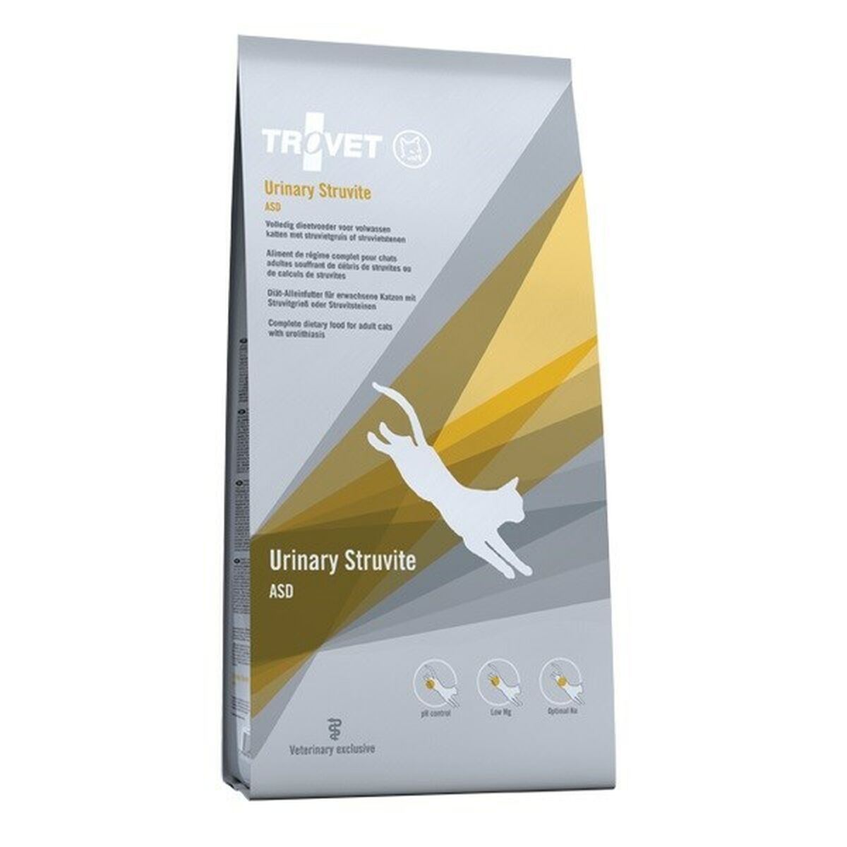 Aliments pour chat Trovet Urinary Struvite ASD Poultry 10 kg Adultes