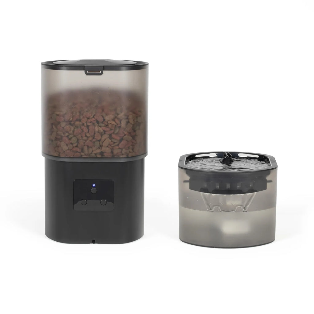 PET107 — Distributeur de croquettes + fontaine à eau — LIVOO