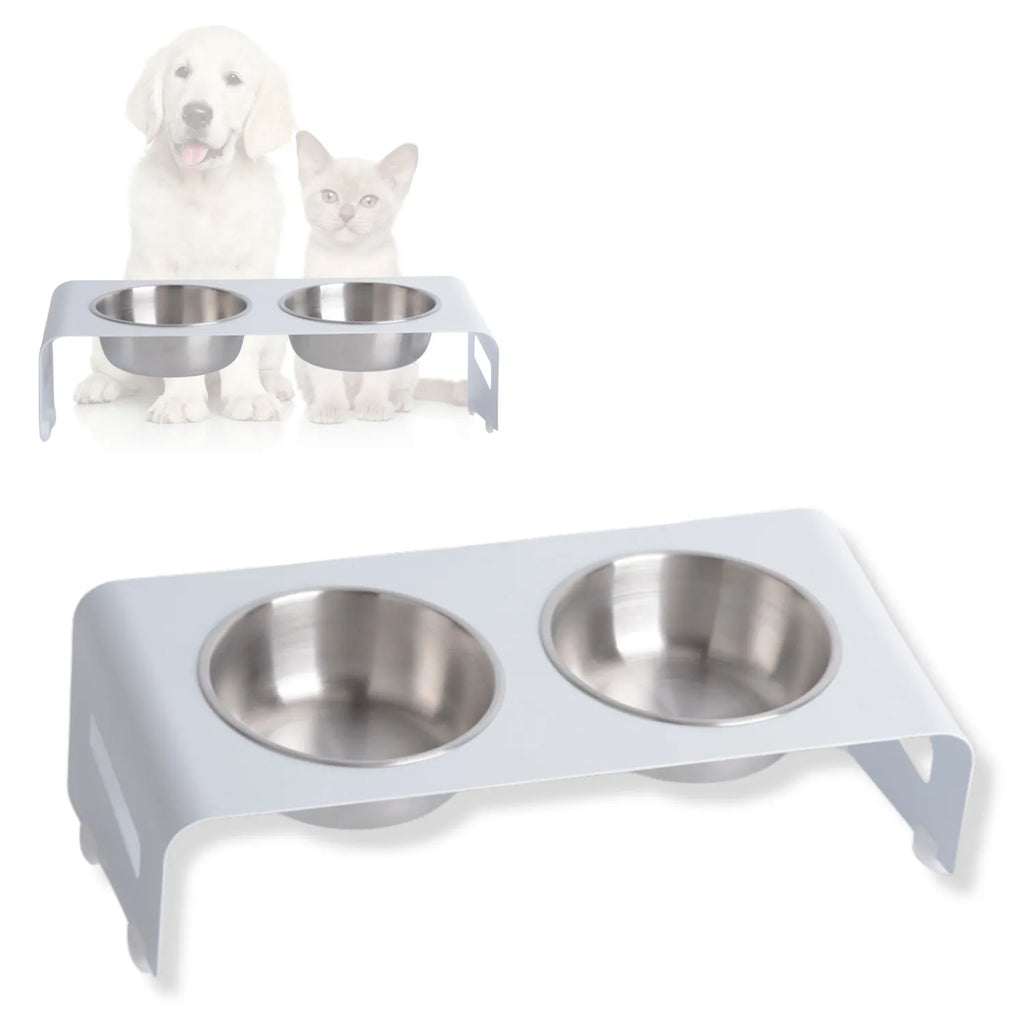Mangeoire surélevée double PETLINUS – Inclinée 15° pour chat & petit chien