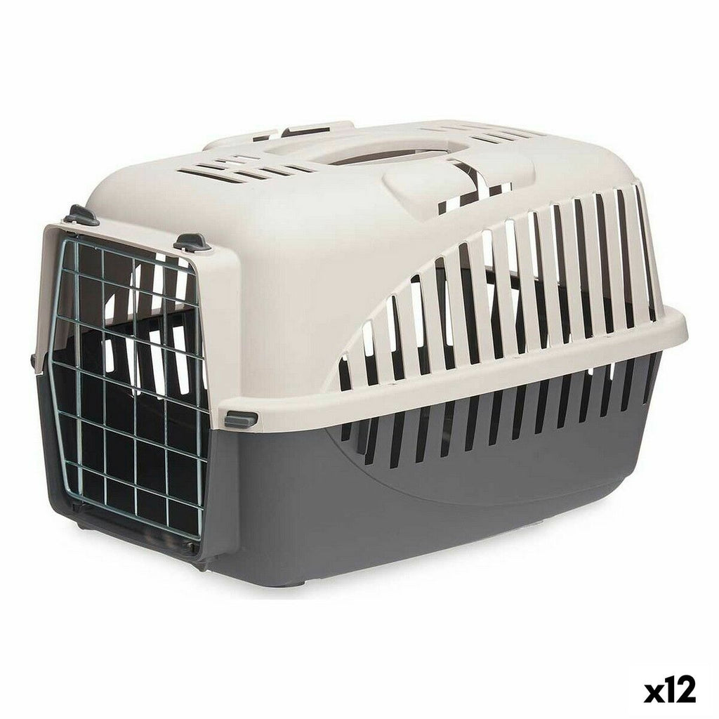 Cage de Transport Mascow Gris Anthracite Métal Plastique 46,5 x 32 x 32 cm (12 Unités)